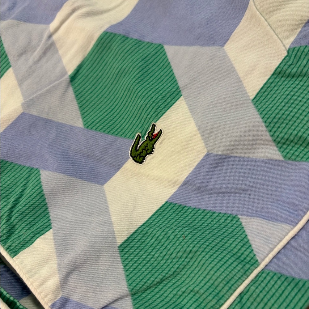 EUC Lacoste Green and Blue Duvet set with 2 pillow covers- in original packaging